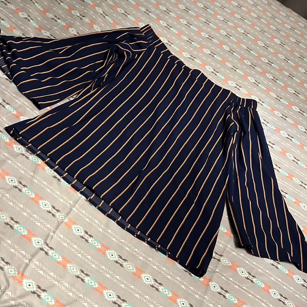 Striped off the shoulder shirt